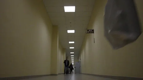 Corridor is a girl Stock Footage 4338939