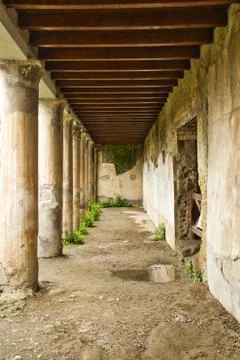 Corridor in the Herculaneum 库存照片