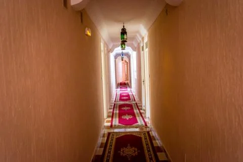 A corridor in a hotel Stock Photos