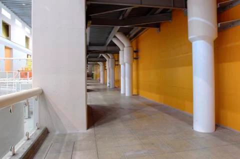 Corridor in an industrial complex. Stock Photos