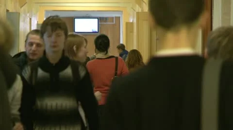 The corridor of the institute Stock Footage