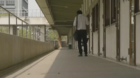Corridor at King Mongkut's Institute of Technology Ladkrabang (KMITL) Stock Footage 48202845