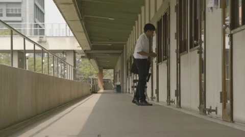 Corridor at King Mongkut's Institute of Technology Ladkrabang (KMITL) Stock Footage 48203077