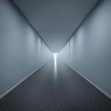 Corridor with light at the end 库存插图