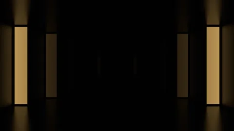 Corridor with Light Yellow Neon Stepped Walls Background VJ Loop in 4K Video stock 271070332