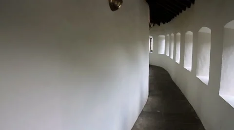 Corridor of a medieval castle. Stock Footage 40622749