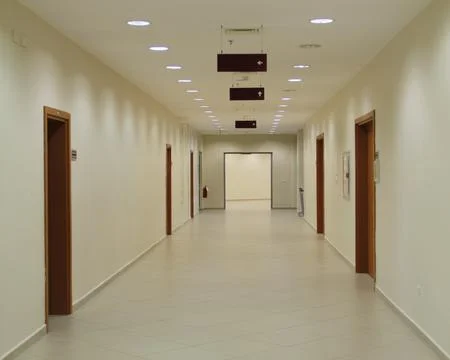 Corridor in a modern building Stock Photos