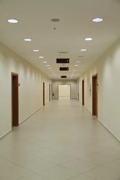 Corridor in a modern building Stock Photos