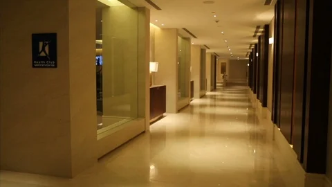 Corridor Of Modern Hotel Stock Footage 126892016