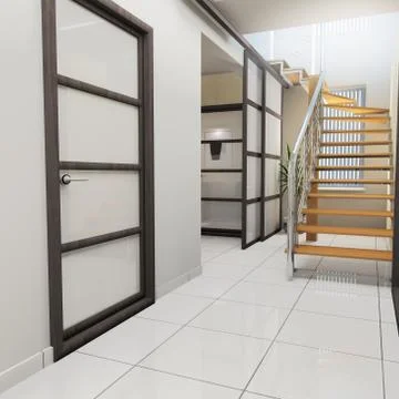 Corridor in modern office Stock Illustration