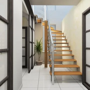 Corridor in modern office Stock Illustration