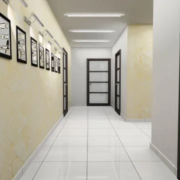Corridor in modern office Stock Illustration