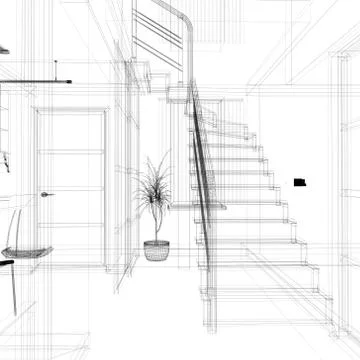 Corridor in modern office Stock Illustration