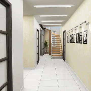 Corridor in modern office Stock Illustration