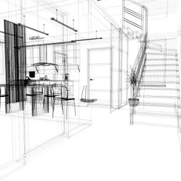 Corridor in modern office Stock Illustration