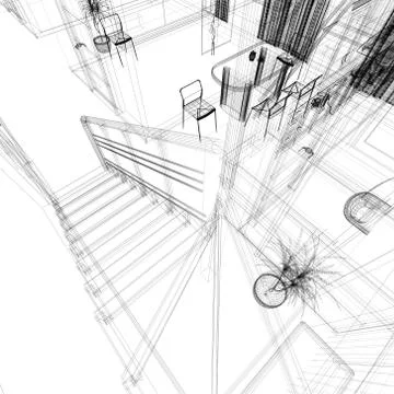 Corridor in modern office Stock Illustration