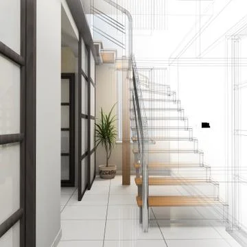 Corridor in modern office Stock Illustration