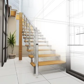 Corridor in modern office Stock Illustration