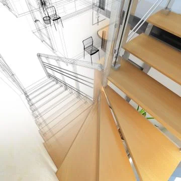 Corridor in modern office Stock Illustration