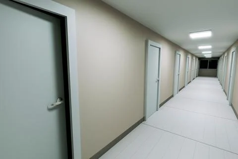 Corridor with offices Stock Illustration