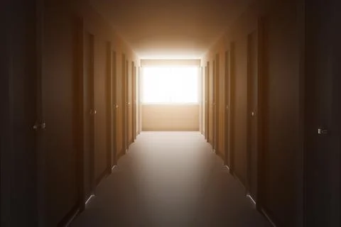 Corridor with offices Stock Illustration