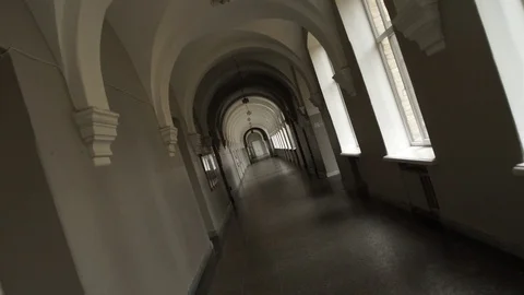 Corridor of an old building Stock Footage 125333310