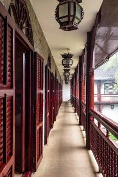 Corridor of the old building Foto stock