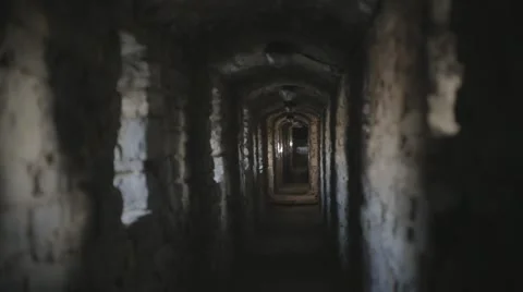Corridor of a old castle Stock Footage 60701401