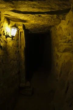 Corridor of the Old Cave House Stock Photos