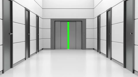 Corridor with opening elevator. Stock Footage 91316493