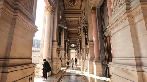 The Corridor of Opera Garnier On Place De L'opera In Paris Stock Footage 238632710