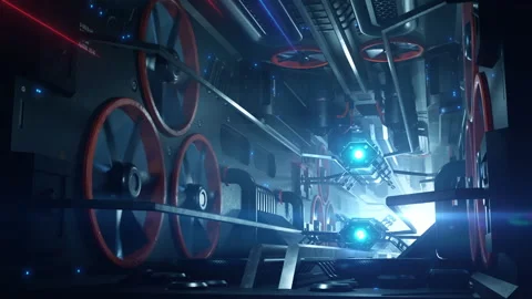 Corridor or tunnel of the digital world inside the computer. An abstraction o Stock Footage 239369560