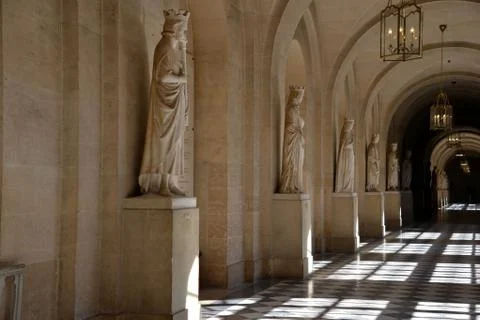 Corridor at the palace of Versailles Stock Photos