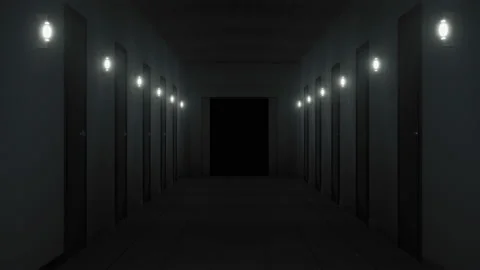 Corridor with red lights. Stock Footage 107960712