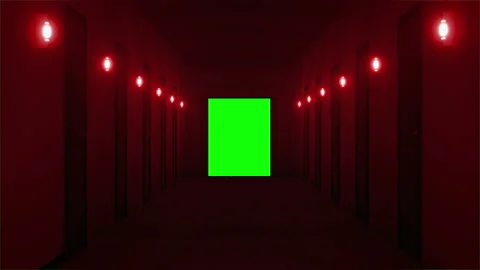 Corridor with red lights. Stock Footage 107961848