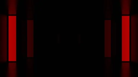 Corridor with Red Neon Stepped Walls Background VJ Loop in 4K Stock Footage 271070451