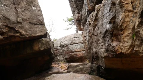 Corridor in the rocks Stock Footage 80938658