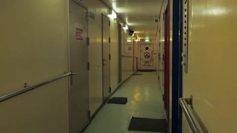 Corridor of ship Stock Footage 74262185