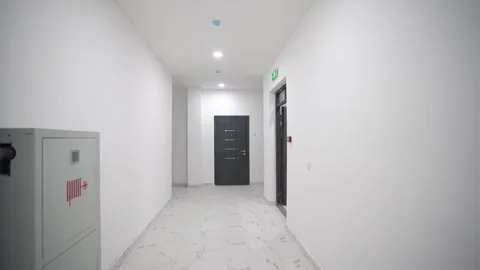 Corridor, slow walking 2 Stock Footage 254487632