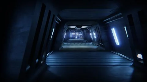 Corridor on Spaceship Stock Illustration