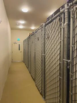 A corridor in a storage room. Stock Photos