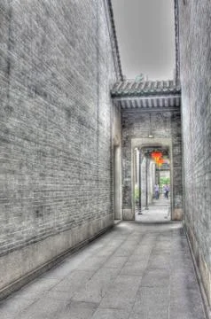 Corridor in temple of China Foto stock