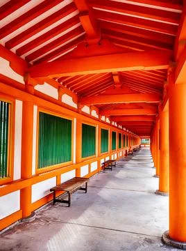 Corridor at the Temple of A Thousand Buddhas Foto stock