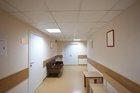 Corridor with white doors Stock Photos