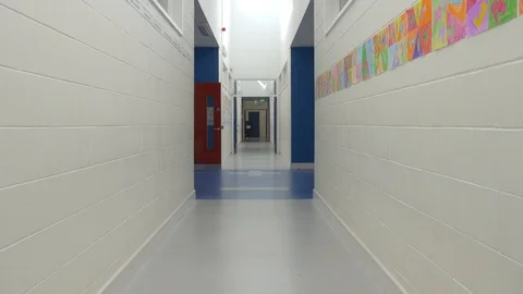 Corridor.Primary school. Ireland Stock Footage 88396229