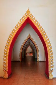 Corridors in the thai temple Stock-Fotos