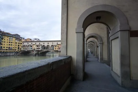 Corridors in Vecchio Bridge Stock Photos