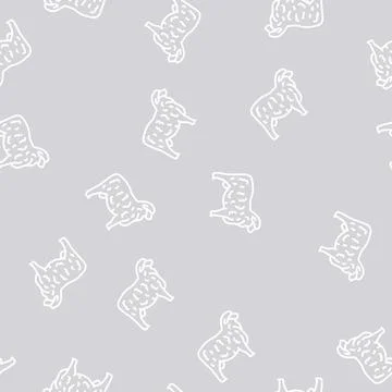 Corriedale sheep line seamless pattern Stock Illustration