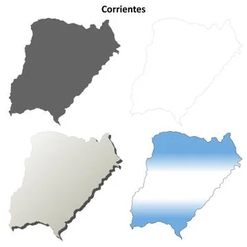 Corrientes blank outline map set Stock Illustration