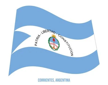 Corrientes Flag Waving Vector Illustration on White Background. Stock Illustration